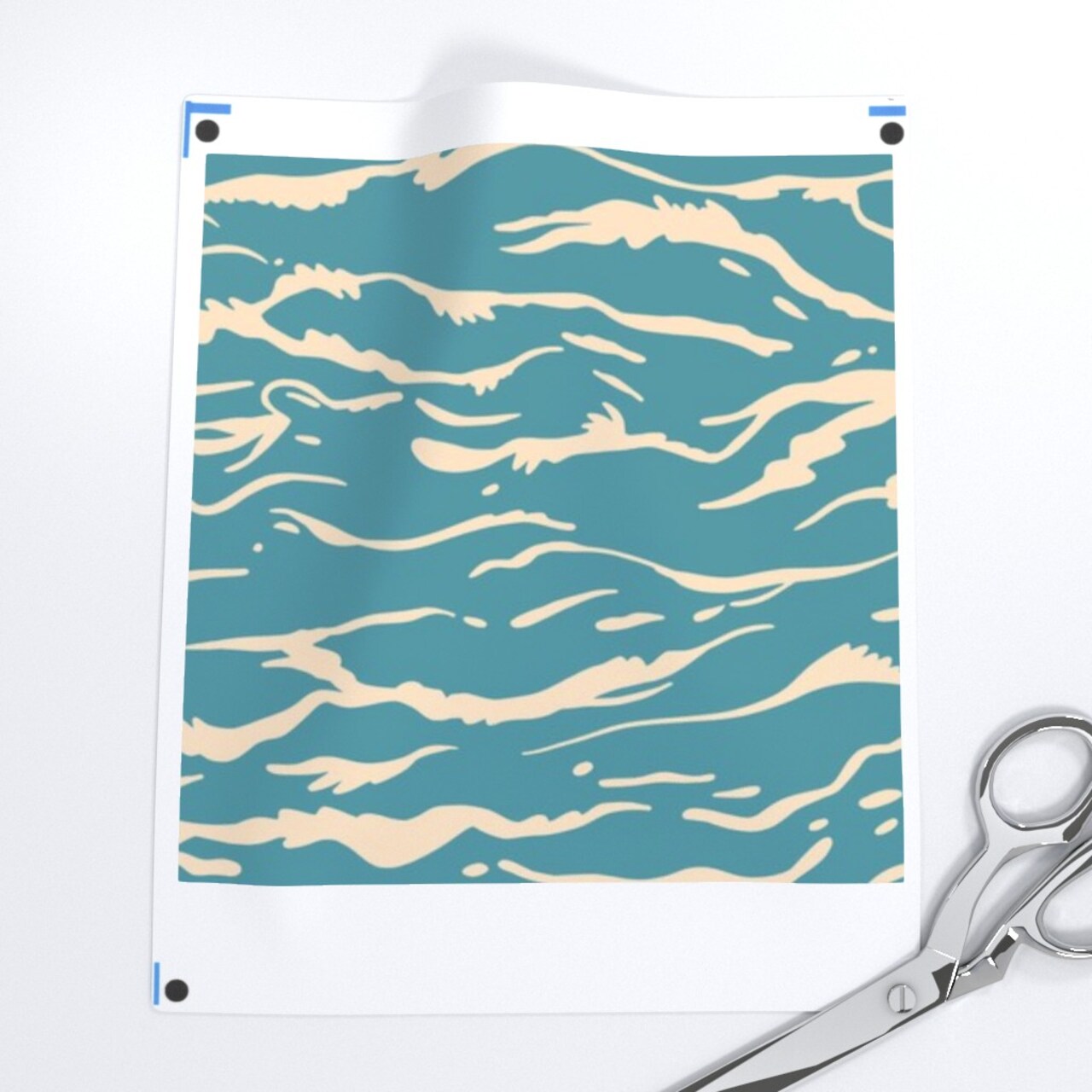 Turquoise Waves Teal Blue Coastal Beach Water Tropical Summer Vacation Custom Printed Fabric by Spoonflower Various Fabrics by the Yard or Fat Quarter